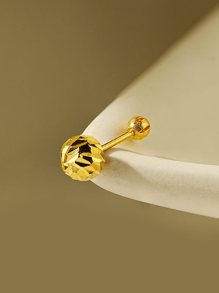 24K Gold Cutting Ball Cartilage Earring 20G