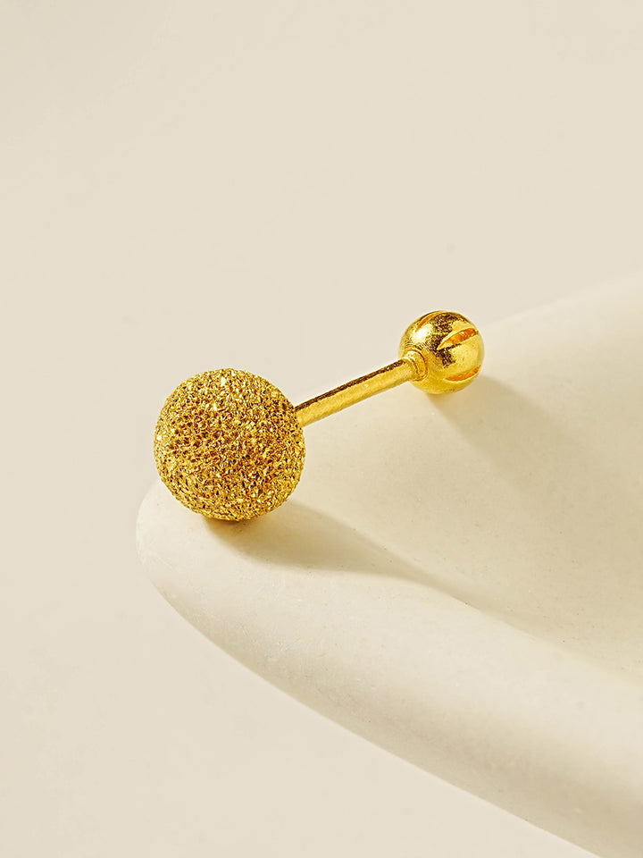 24K Gold Textured Ball Cartilage Earring 20G