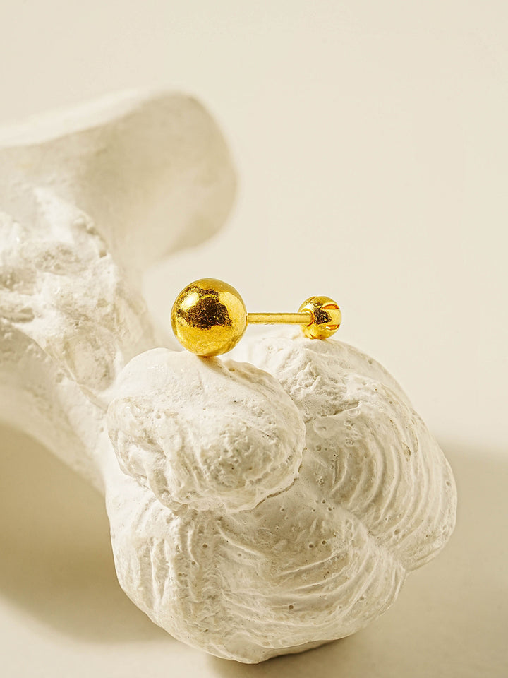 24K Gold Simple Ball Cartilage Earring 20G