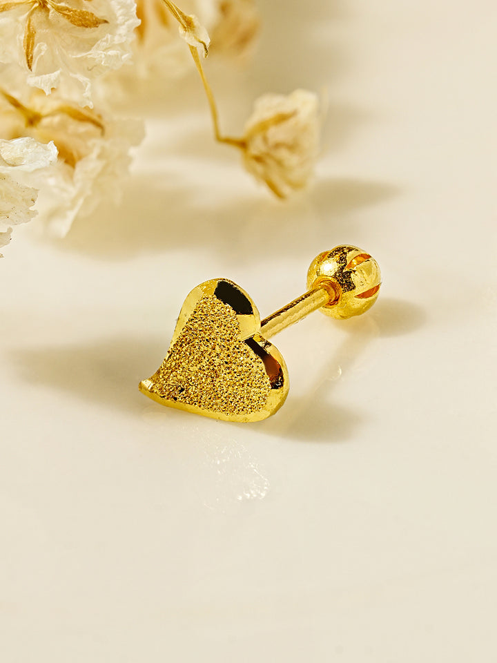 24K Gold Baloon Heart Cartilage Earring 20G