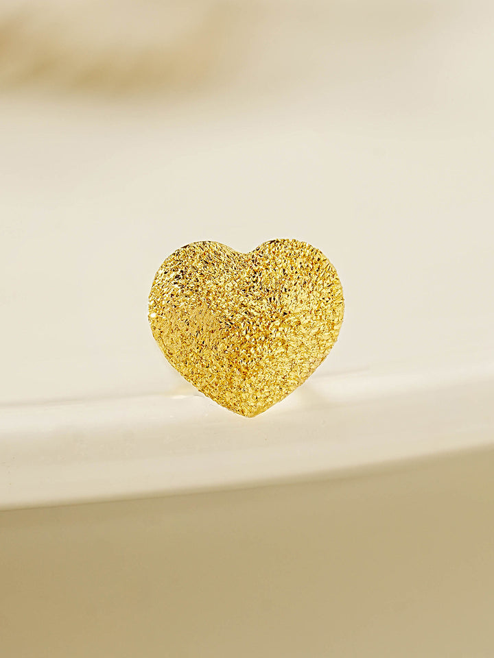 24K Gold Heart Cartilage Earring 20G