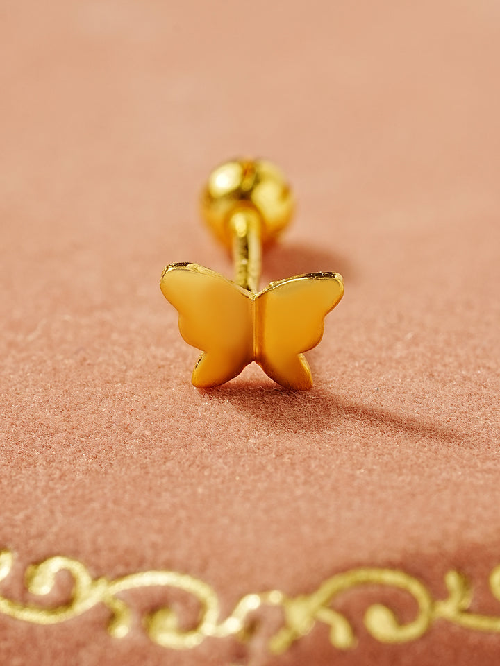 24K Gold Nature Butterfly Cartilage Earring 20G