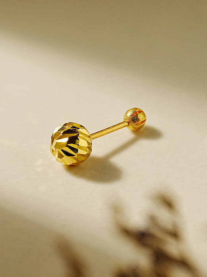 24K Gold Cutting Ball Cartilage Earring 20G