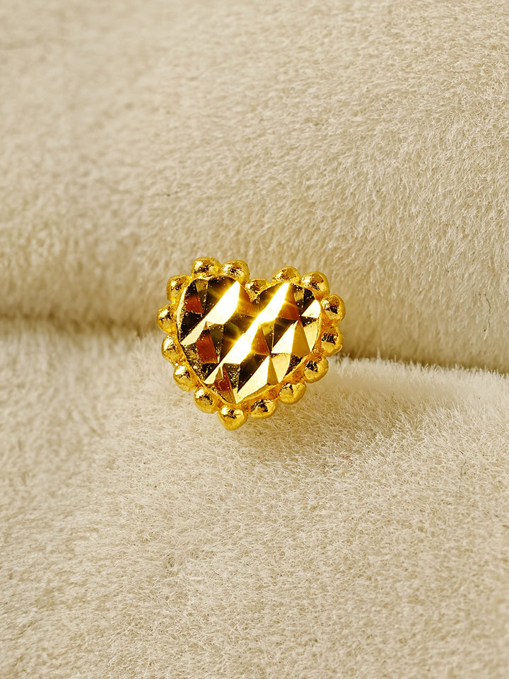 24K Gold Cutting Heart Cartilage Earring 20G