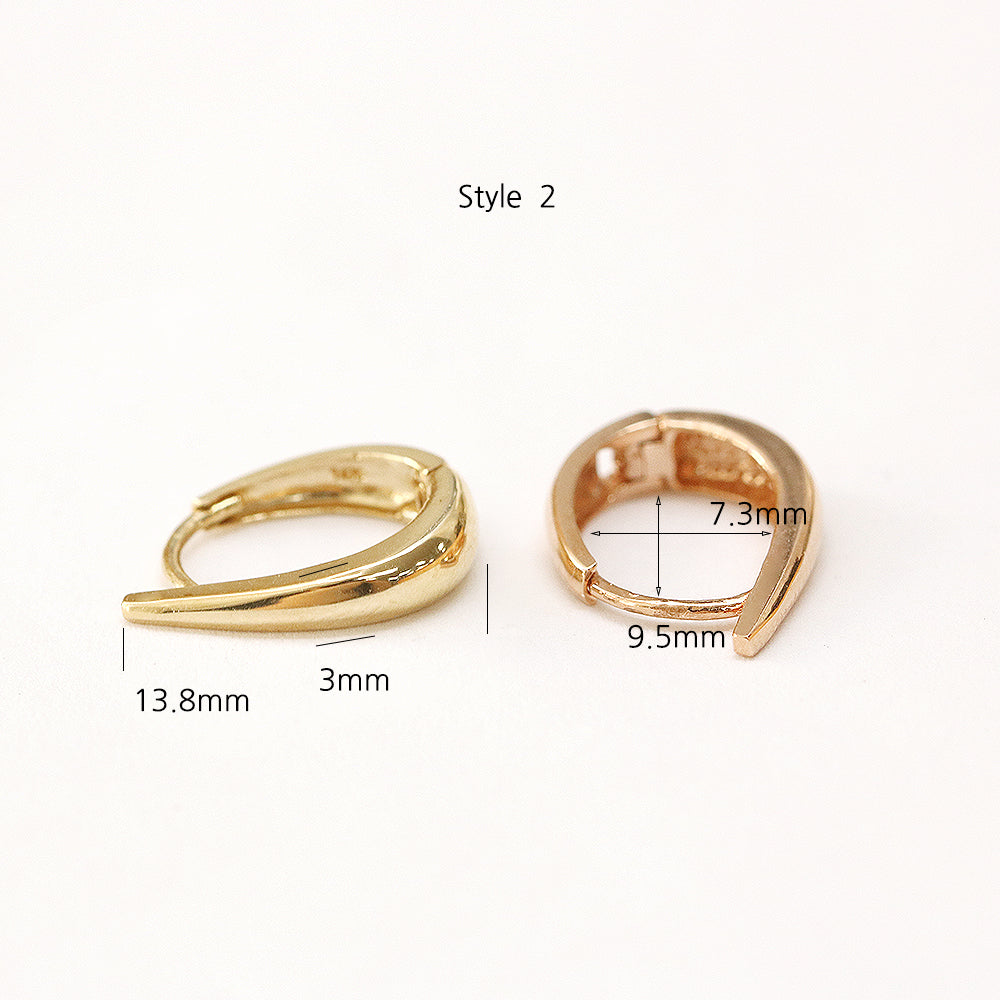 14K Gold Daily Volume Cartilage Hoop Earring