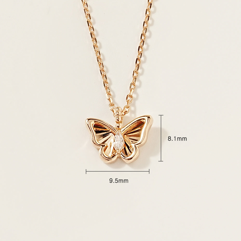 14K 18K Gold Sweet Butterfly Necklace