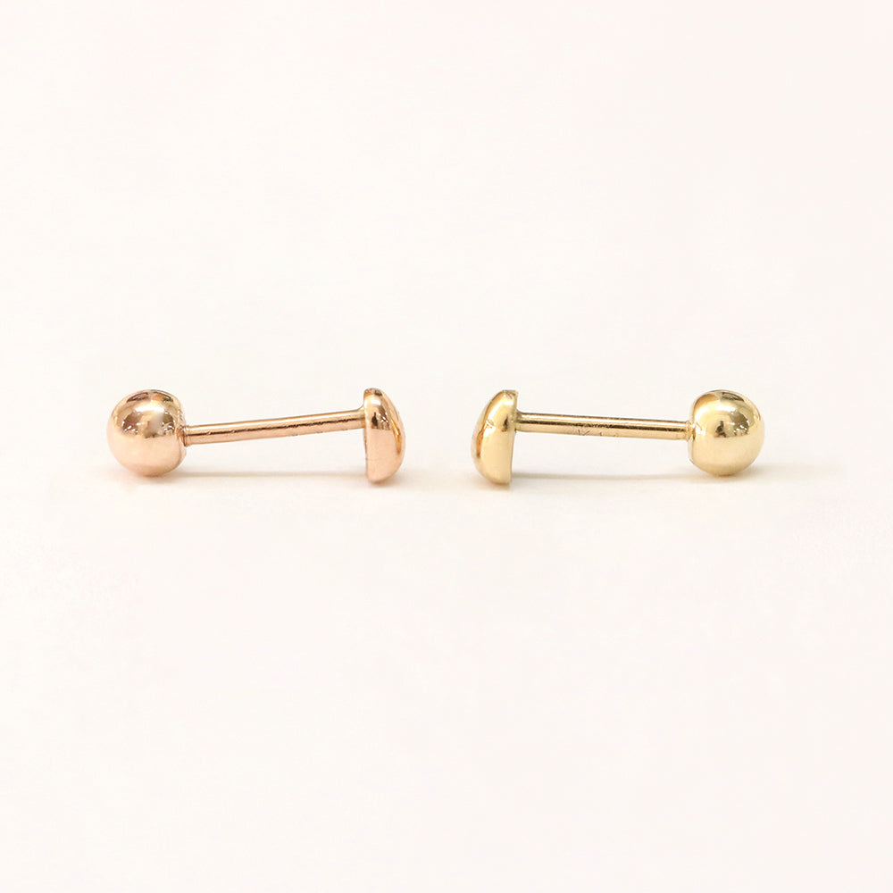 14K Gold Minimi Bean Heart Cartilage Earring 20G18G16G