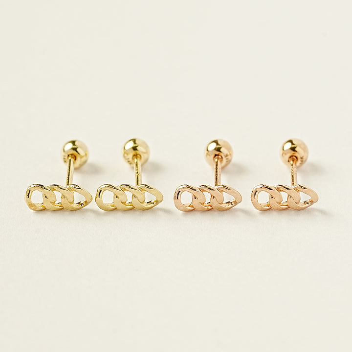 14K Gold Simple Chain Cartilage Earring 20G