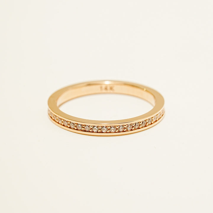 14K 18K Gold Round Cubic Layered Guard Ring