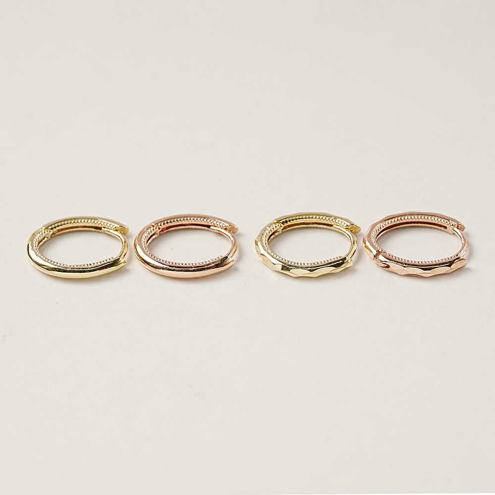 14K 18K Oval Cartilage Hoop Earring