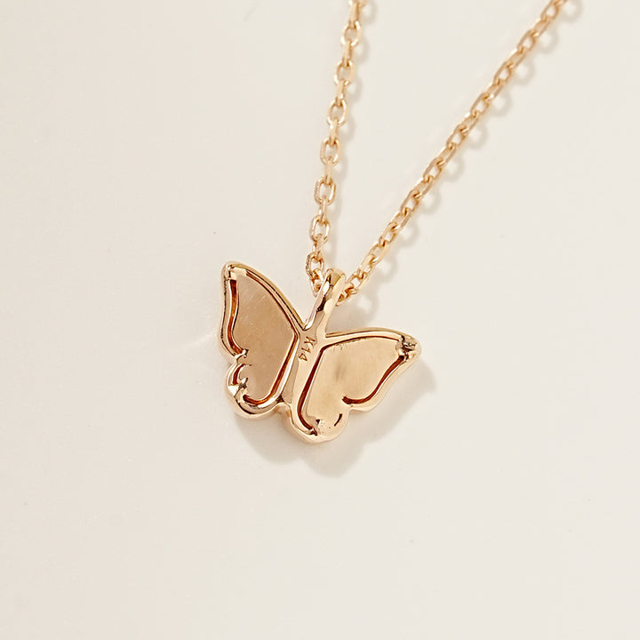 14K 18K Gold Sweet Butterfly Necklace