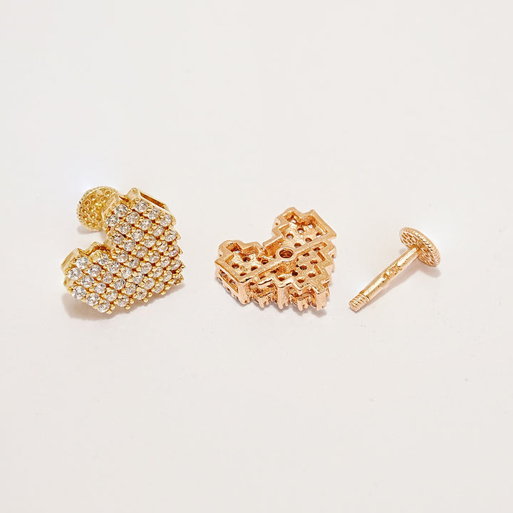 14K Gold Pixel Heart Labret Piercing 18G16G