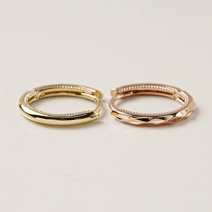 14K 18K Oval Cartilage Hoop Earring