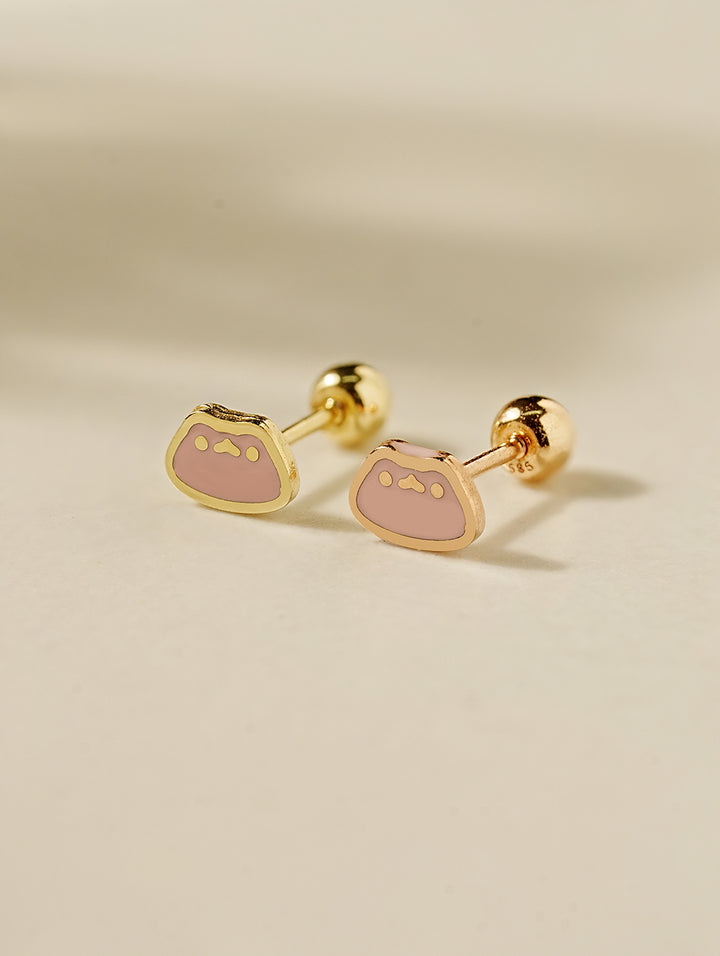 14K Gold Melted Cat Cartilage Earring 20G