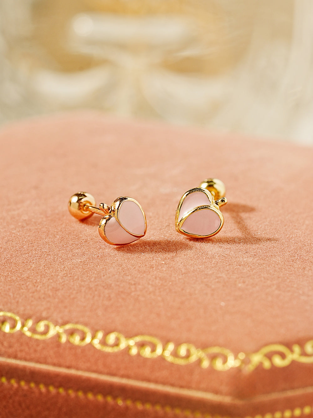 14K Gold Cold Peach Cartilage Earring 20G