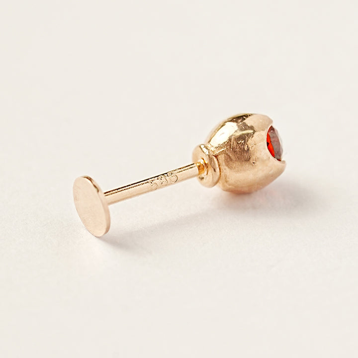 14K Gold Cubic Point Tulip External Labret Piercing 20G