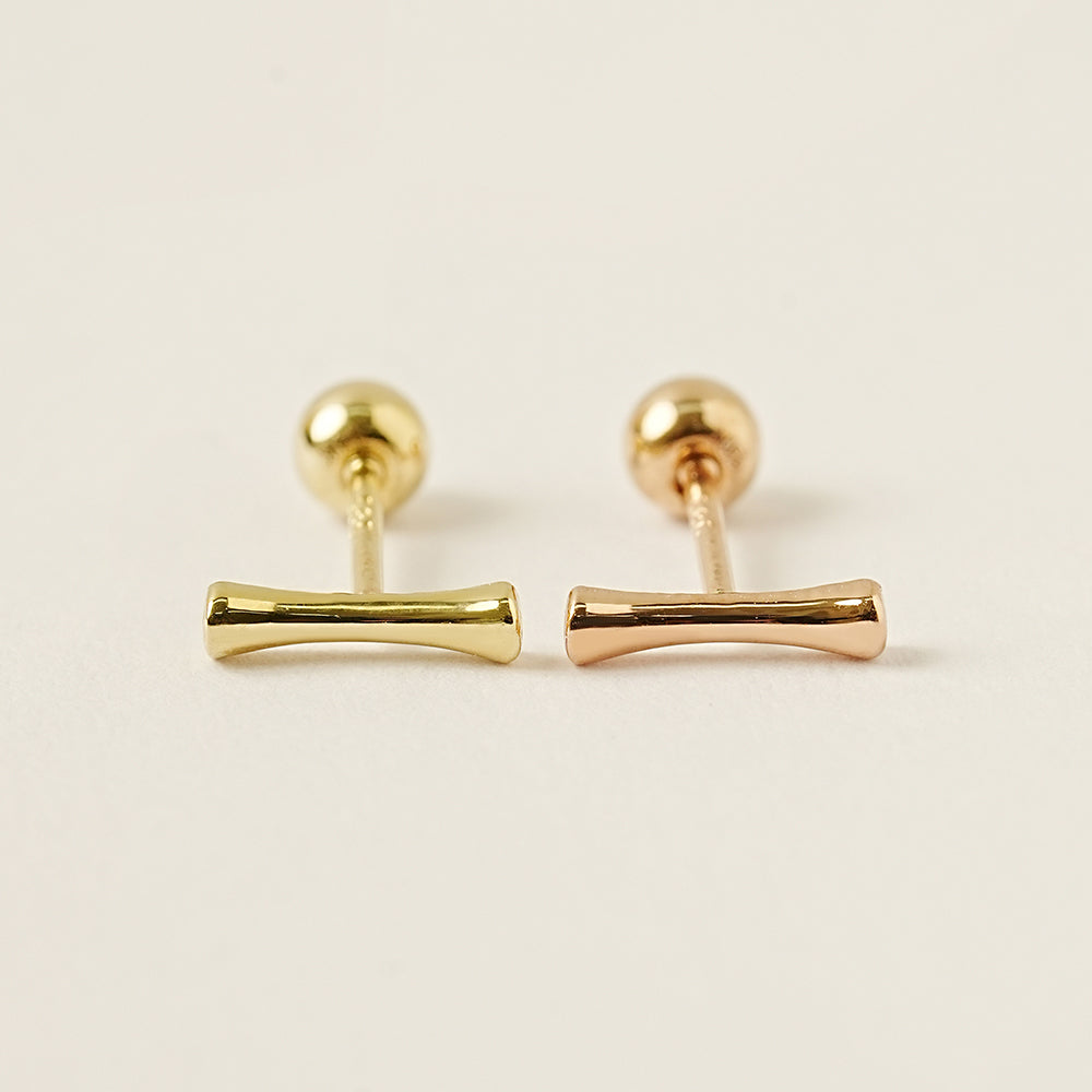 14K Gold Simple Volume Stick Cartilage Earring 20G