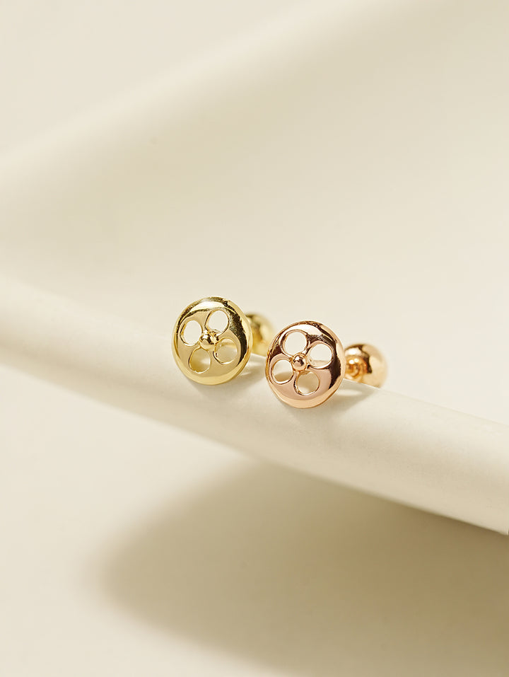 14K Gold Sphere Flower Cartilage Earring 20G