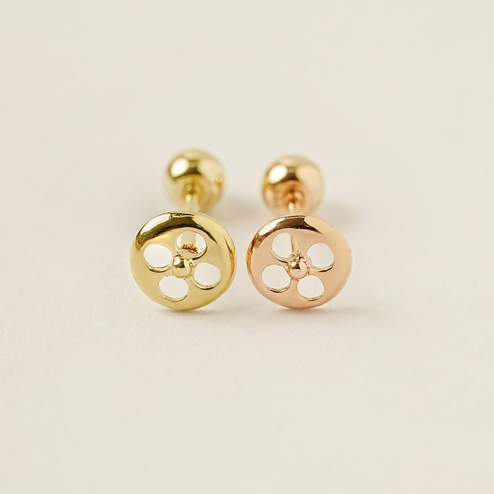 14K Gold Sphere Flower Cartilage Earring 20G