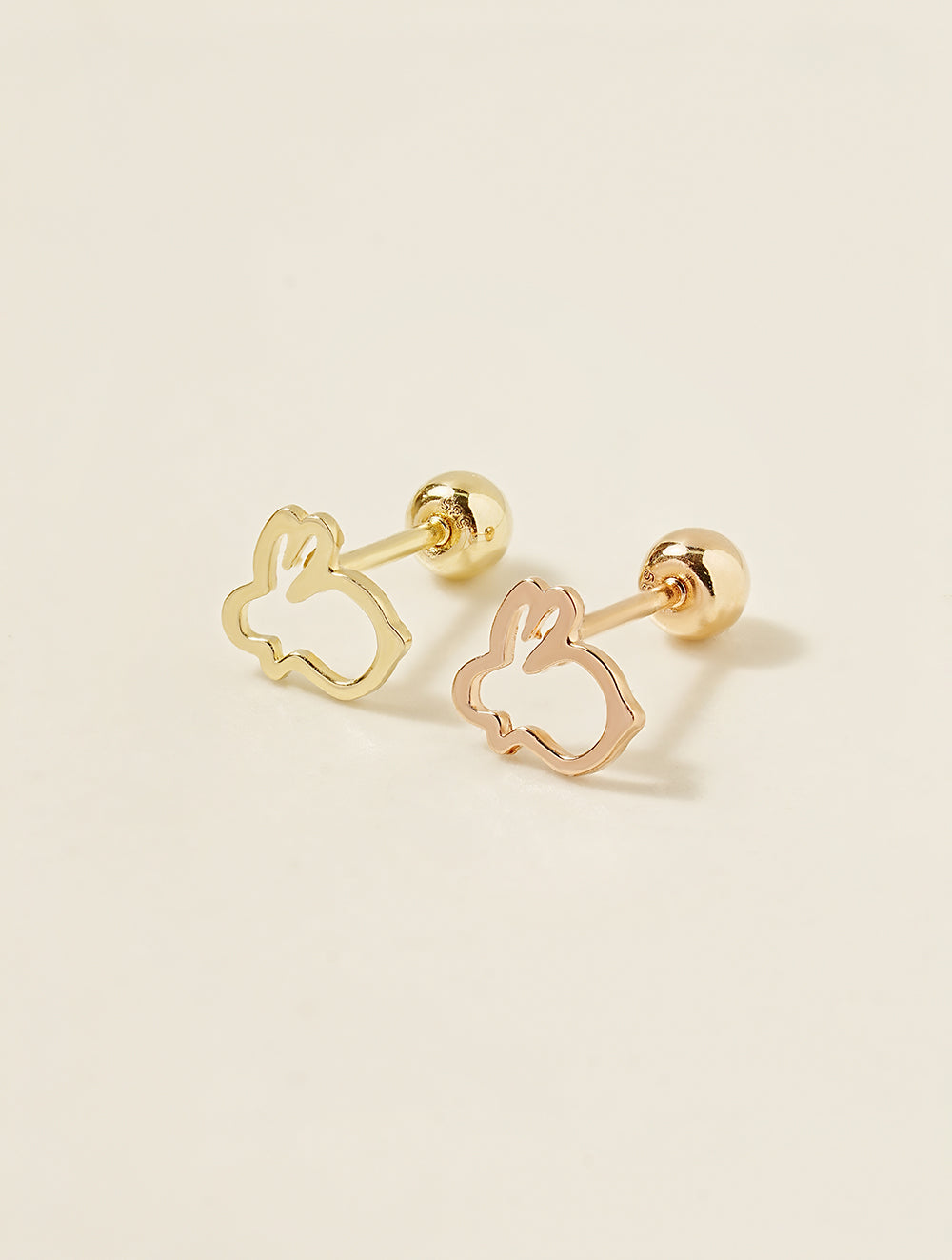 14K Gold Line Rabbit Cartilage Earring 20G