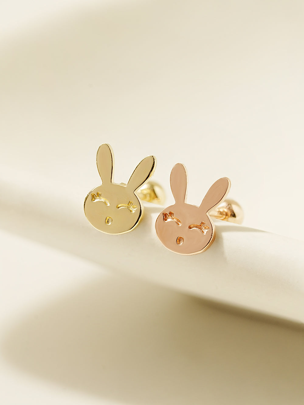 14K Gold Happy Rabbit Cartilage Earring 20G