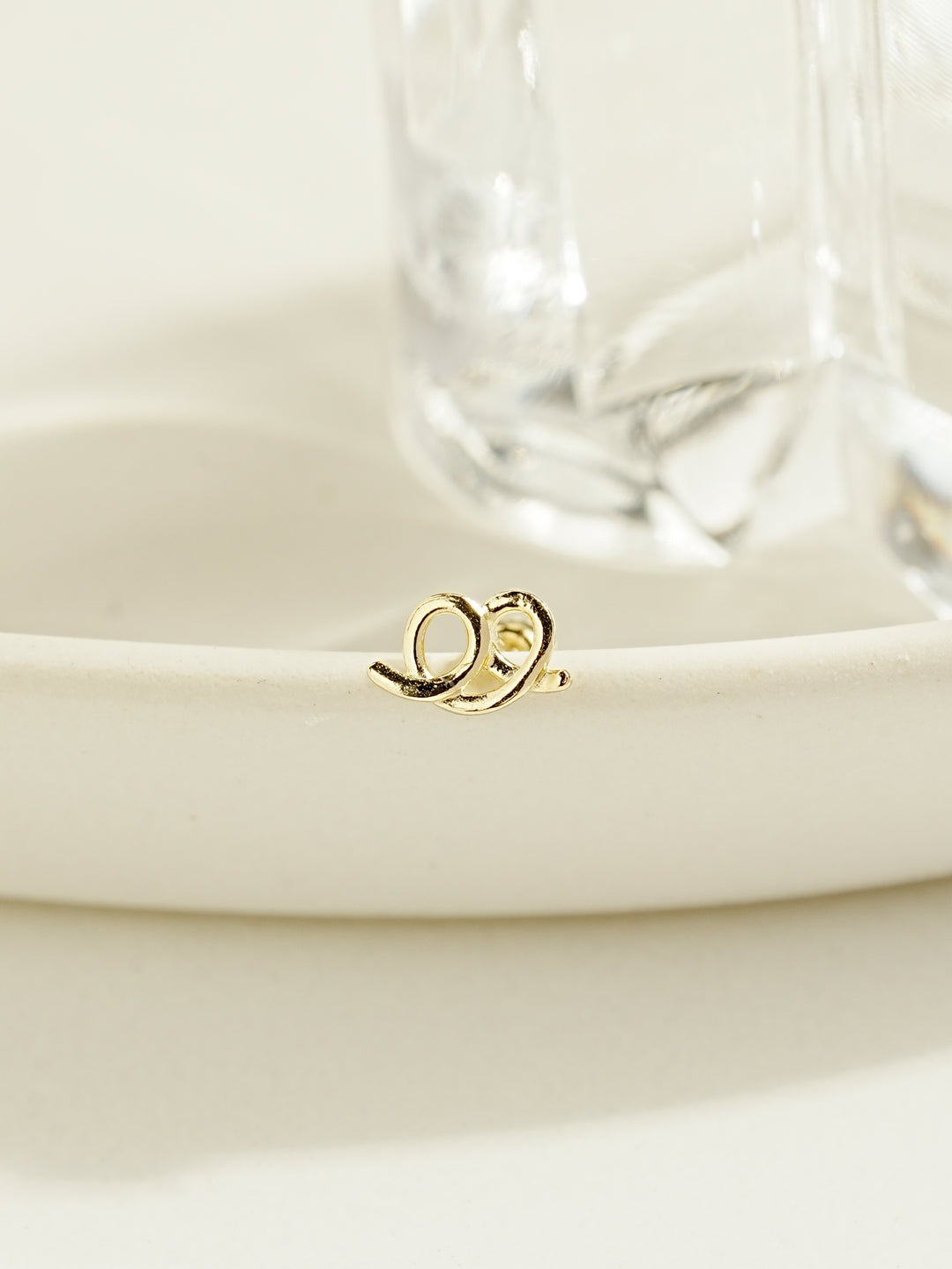 14K Gold Doodle Pretzel Cartilage Earring 20G