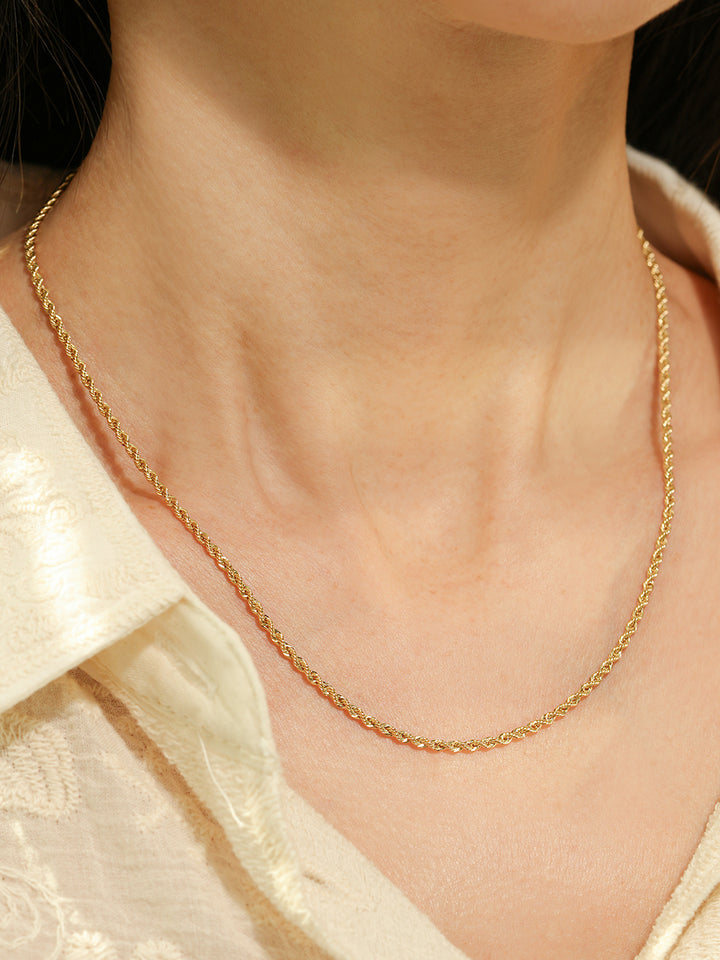 14K Rope Chain Necklace