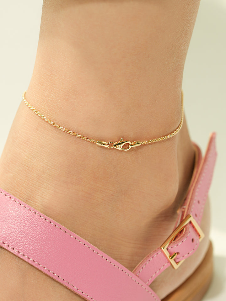 14K Gold Rope Chain Anklet Bracelet