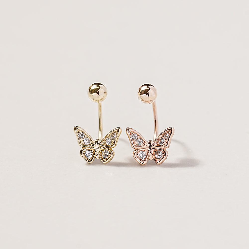 14K Gold Daily Cubic Butterfly Curve Piercing 20G