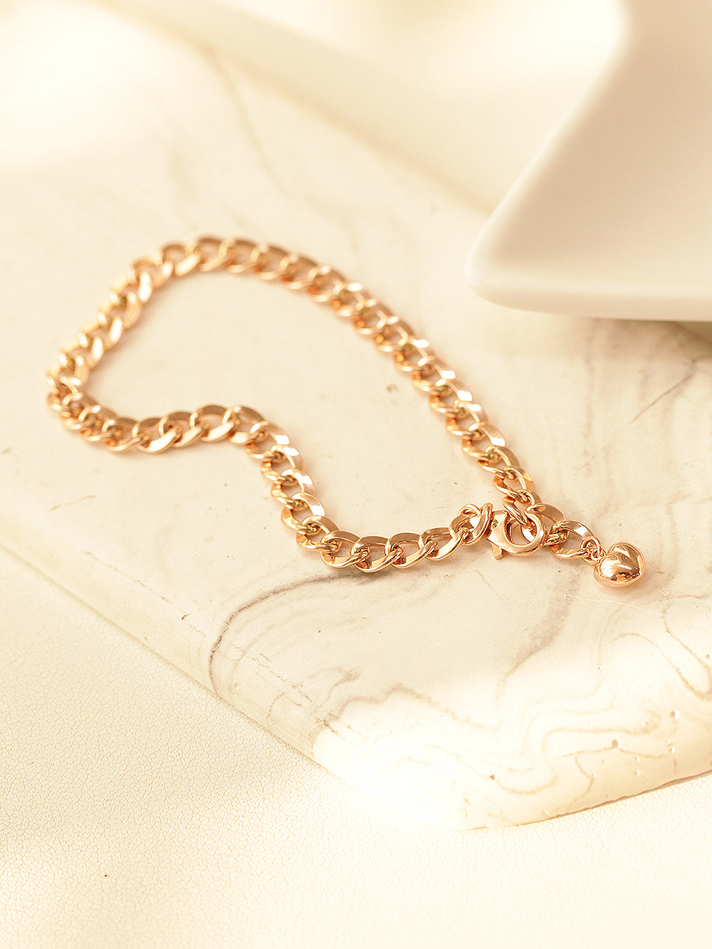 14K Gold Hollow Curved Chain Anklet Bracelet