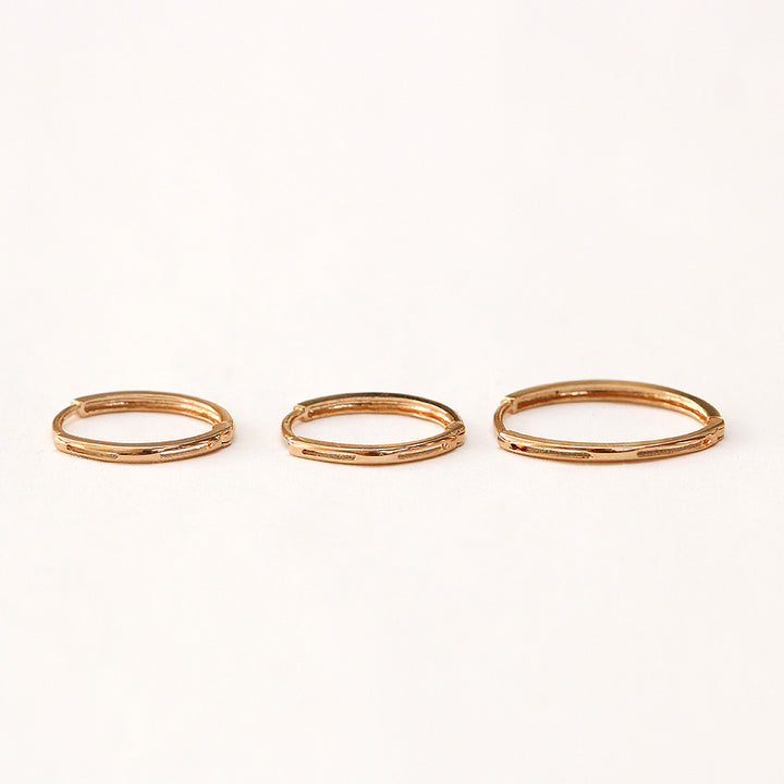 14K Gold Slim Oval Hoop Earring S, M, L