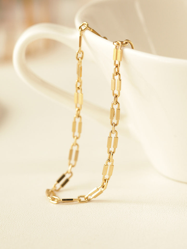 14K Gold Clip Lock Chain Bracelet Anklet