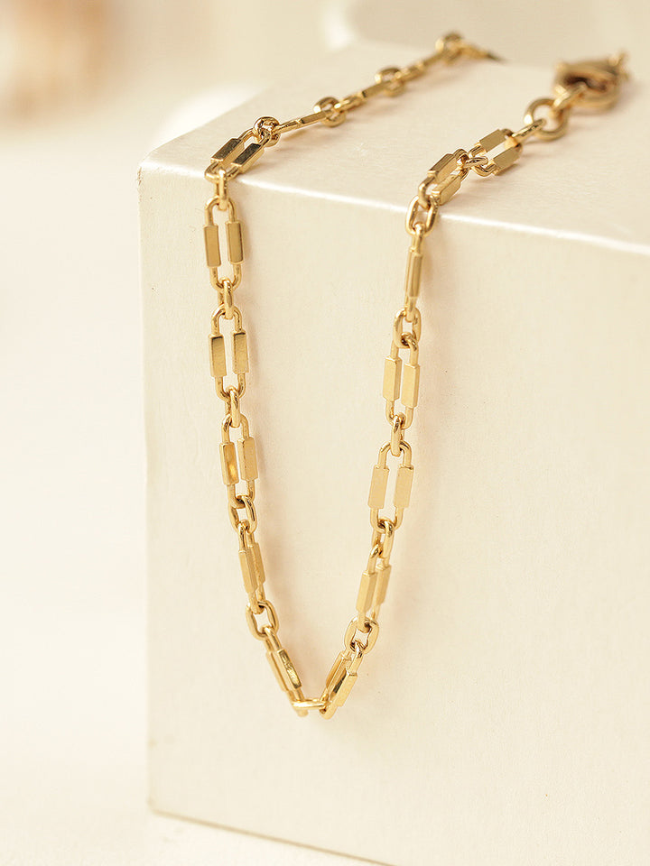 14K Gold Clip Lock Chain Bracelet Anklet