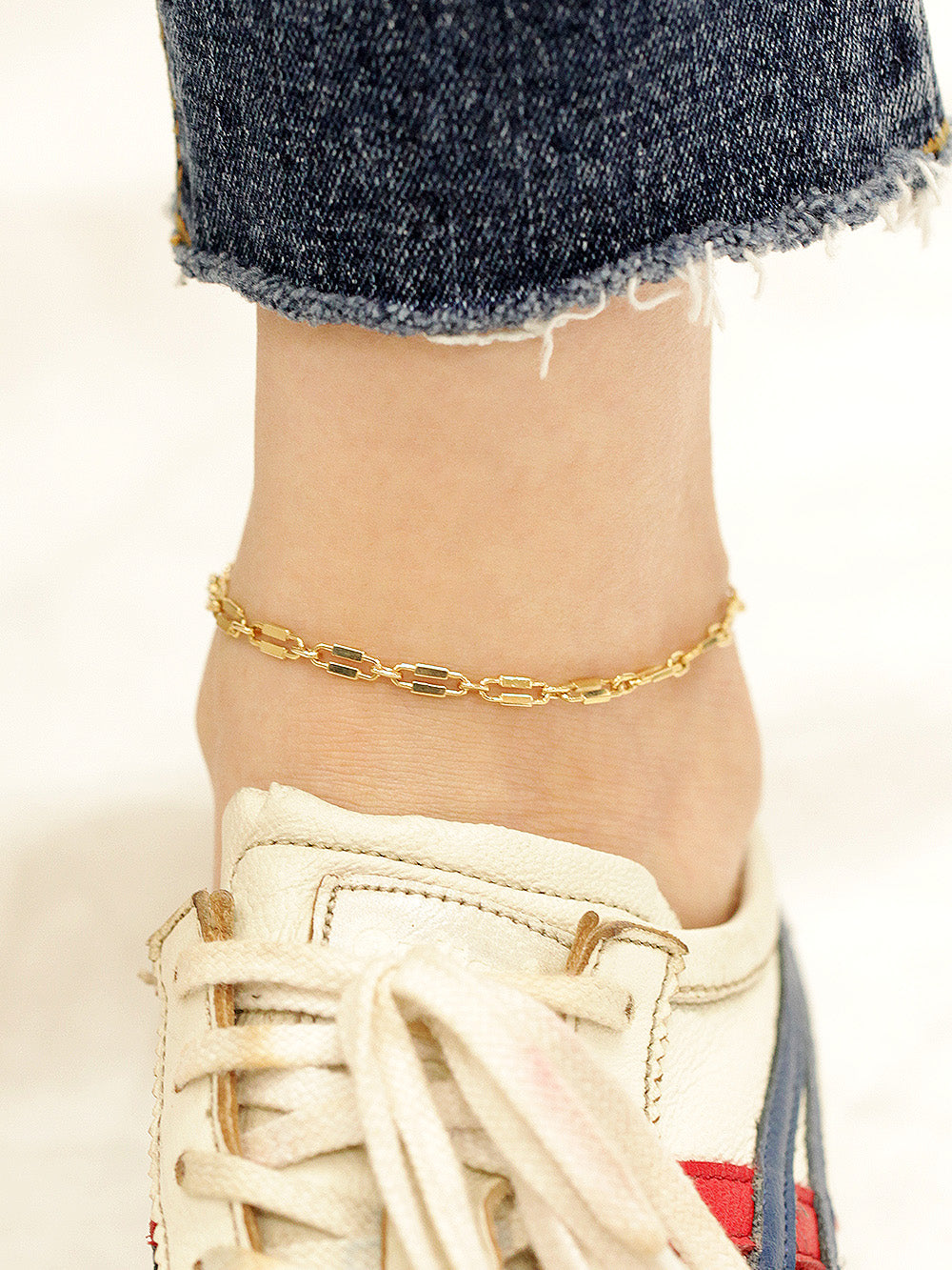 14K Gold Clip Lock Chain Bracelet Anklet