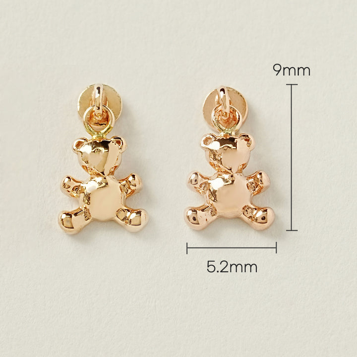 14K Gold Baby Teddy Bear Drop Internally Threaded Labret Piercing 20G18G16G