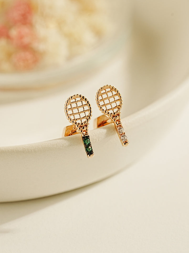 14K Gold Tennis Cartilage Earring 18G