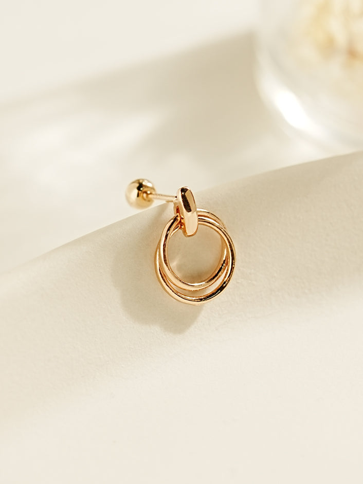 14K Gold Coriolis Cartilage Earring 20G