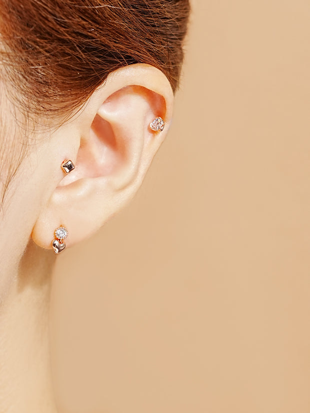 14K Gold Bloom Cubic Cartilage Earring 20G