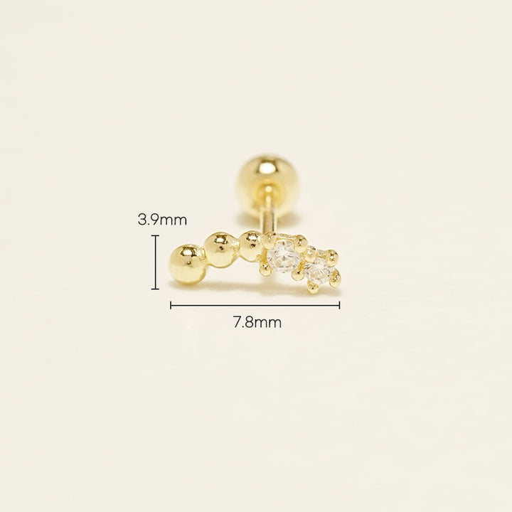 14K Gold Wonderful Dot Cartilage Earring 20G