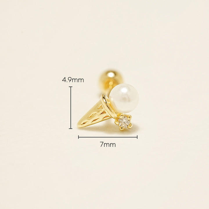 14K Gold Ice Cream Cartilage Earring 20G