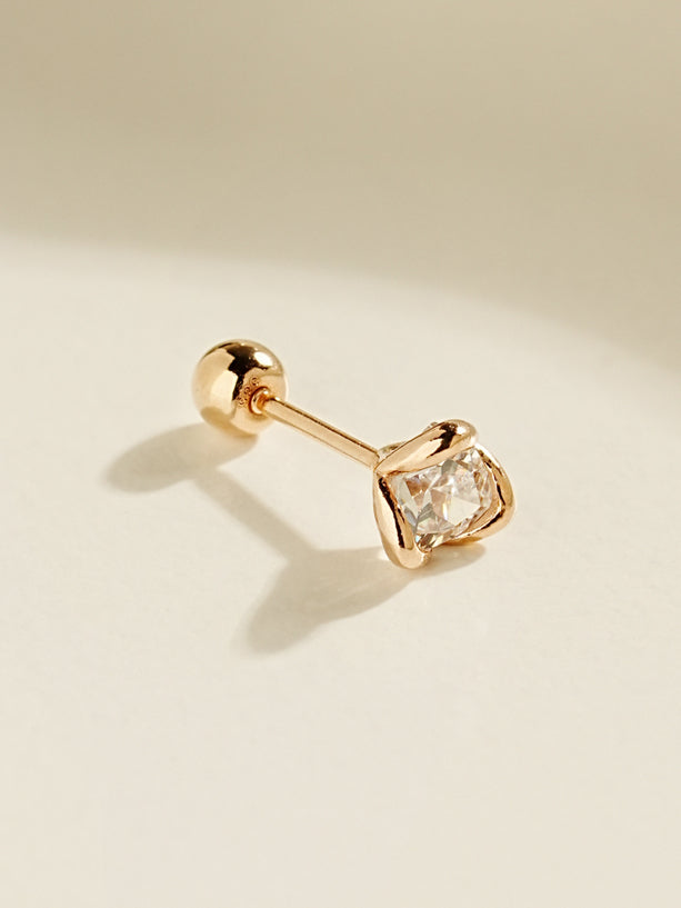 14K Gold Bloom Cubic Cartilage Earring 20G