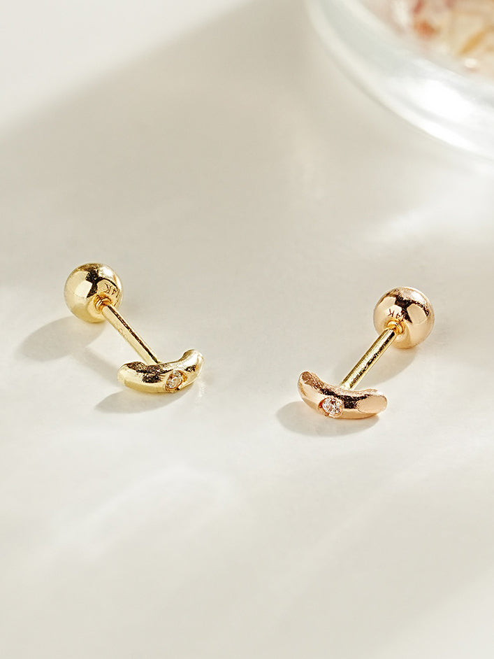 14K Gold Half Minimal Cartilage Earring 20G18G16G