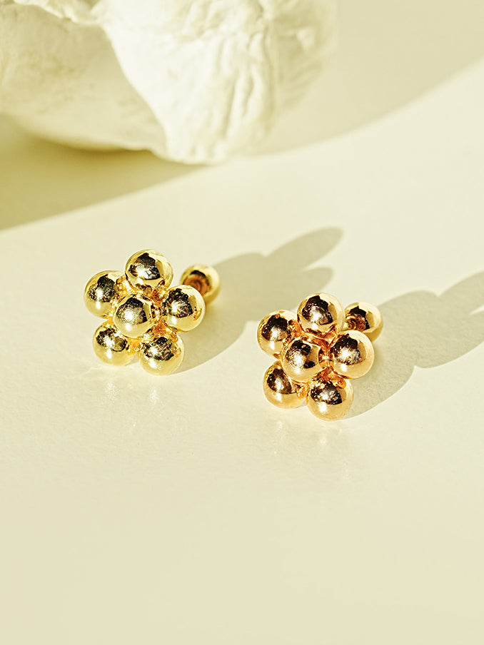 14K Gold Grape Flower Cartilage Earring 20G18G16G