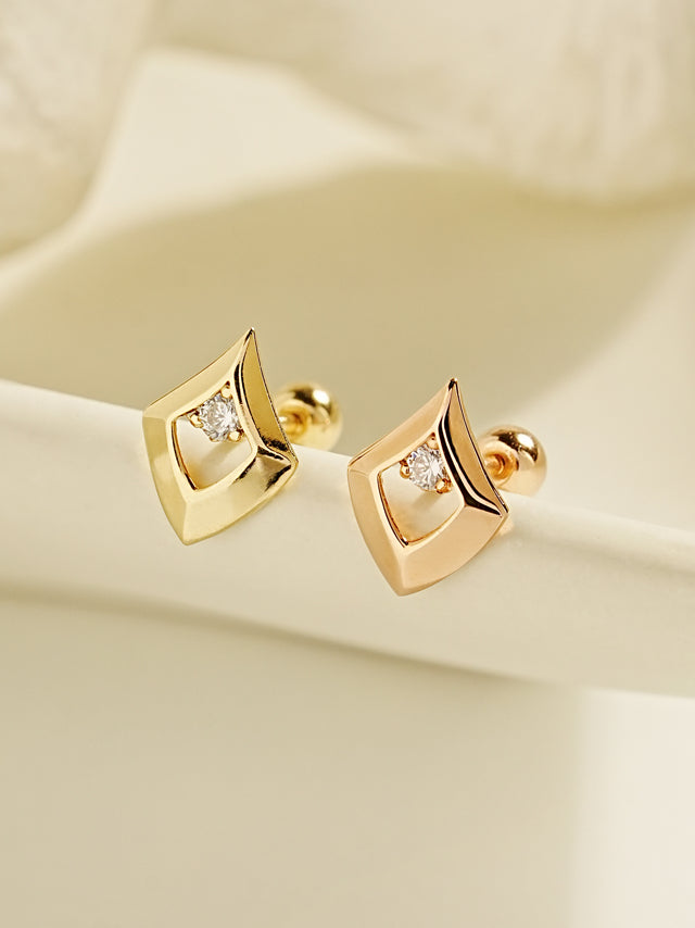 14K Gold Katie Cubic Cartilage Earring 20G18G16G