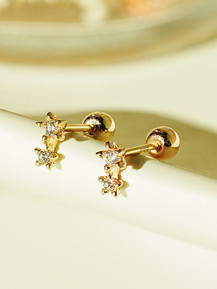 14K Gold Little Star Cartilage Earring 20G18G16G