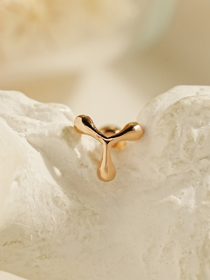 14K Gold Boomerang Cartilage Earring 20G