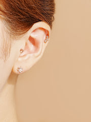14K Gold Soft Heart Cartilage Earring 20G