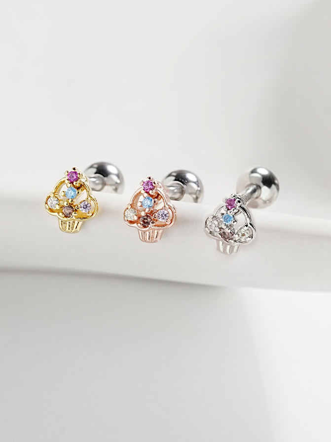 Cup Cake Cartilage Ear Piercing 18G16G