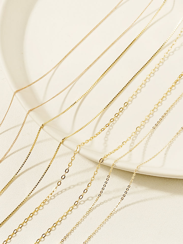 14K gold chain necklace- 6 different types of Chain