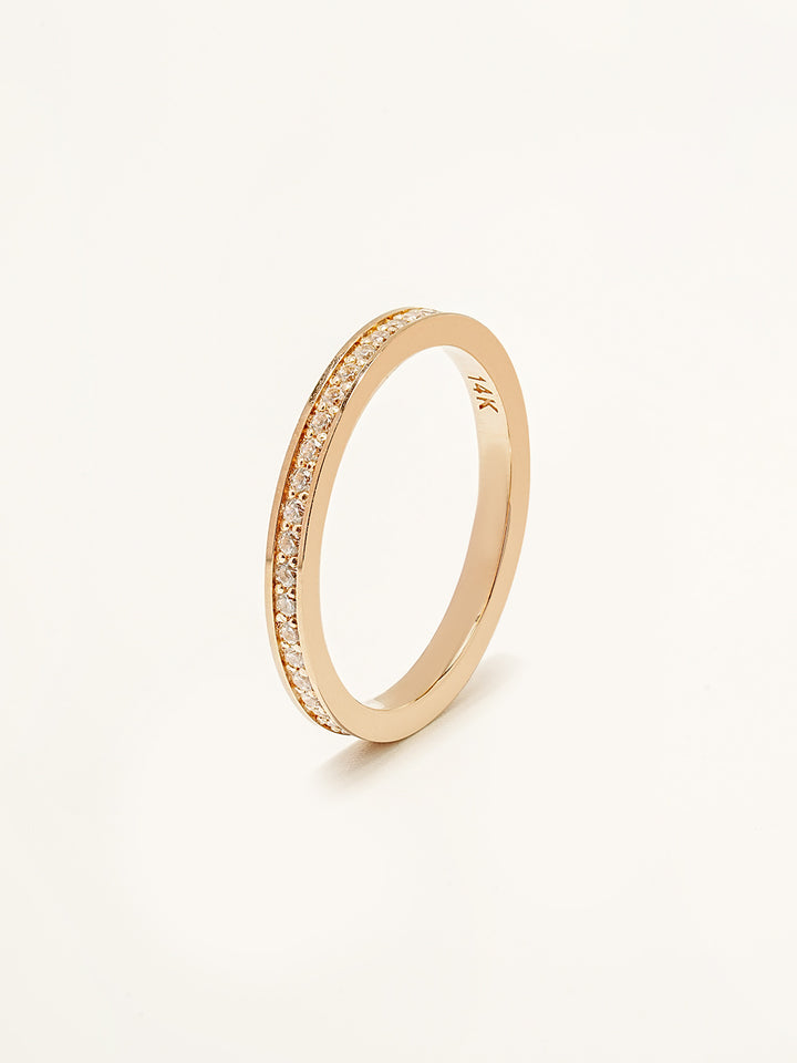 14K 18K Gold Round Cubic Layered Guard Ring